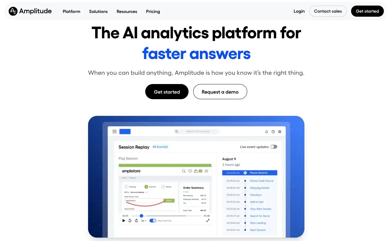 Amplitude product analytics software