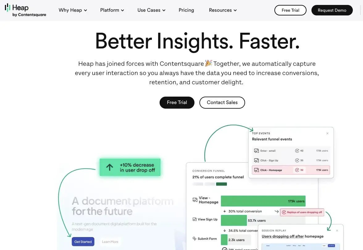Heap product analytics platform