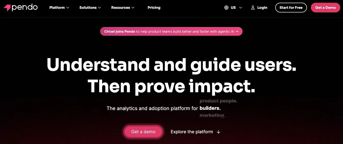 Pendo product experience platform