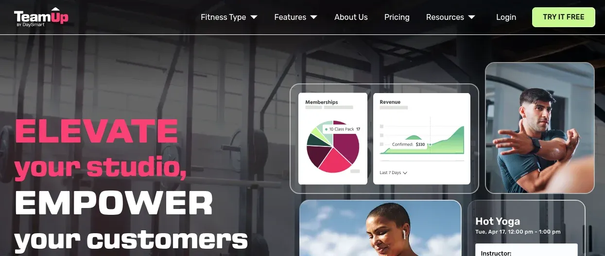 TeamUp Landing page