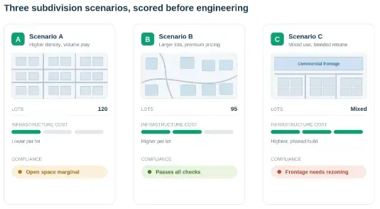Three subdivision scenarios